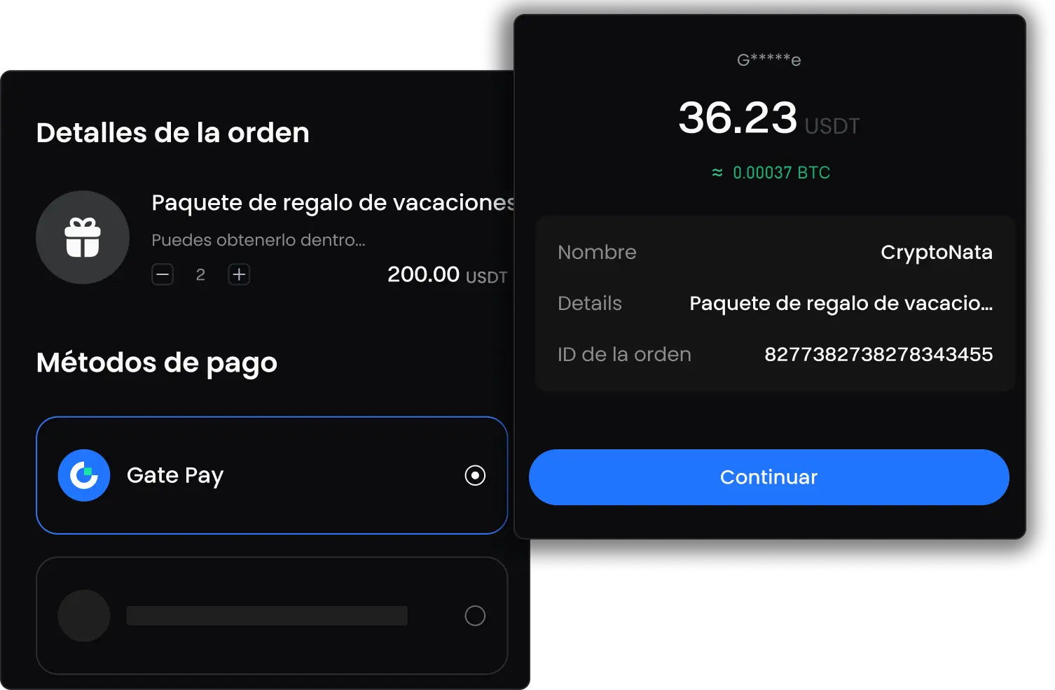 Página de pago
